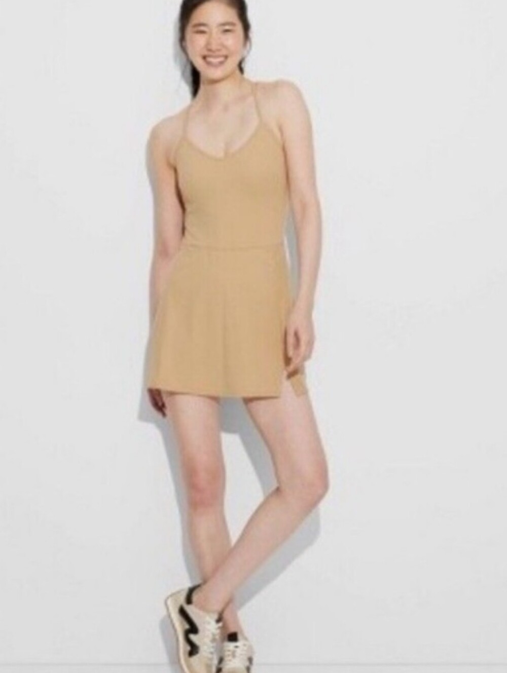 Women's Game Day Strappy Active Dress - JoyLab Tan L